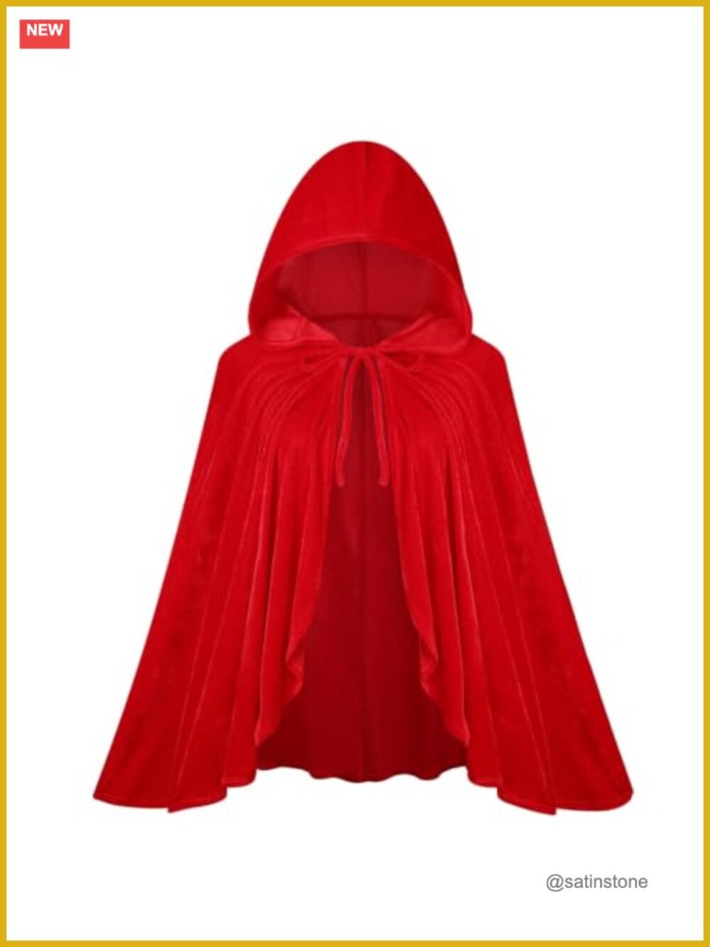 Little Red Riding Hood Velvet Hooded Cape Costume Role Play Halloween